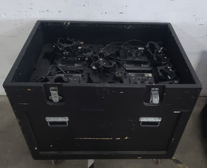 (4) Ayrton Wildsun 500C Moving LED Head Light  w/ Clamps & Safety Cables in Wheeled Road Case