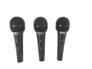 (3) Behringer XM1800S Wired Microphones w/ (3) Microphone Clips in Hard Carry Case