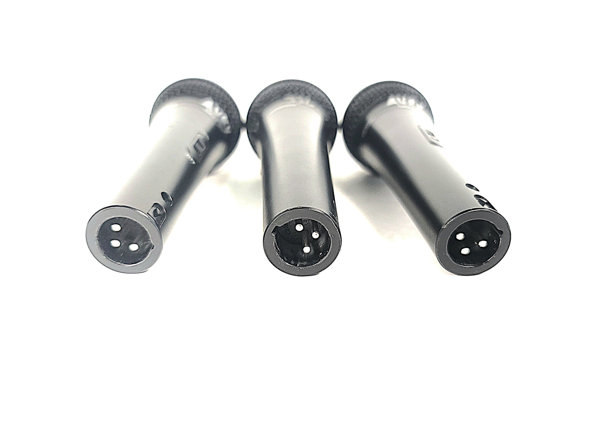 (3) Behringer XM1800S Wired Microphones w/ (3) Microphone Clips in Hard Carry Case