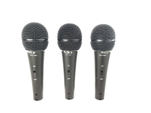 (3) Behringer XM1800S Wired Microphones w/ (3) Microphone Clips in Hard Carry Case