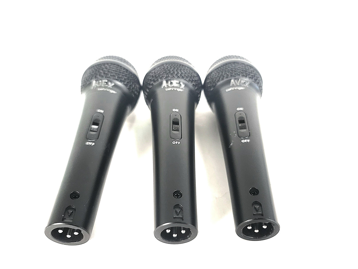 (3) Behringer XM1800S Wired Microphones w/ (3) Microphone Clips in Hard Carry Case