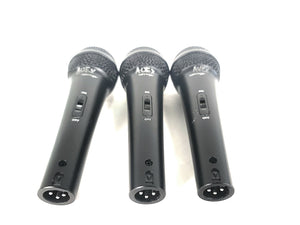 (3) Behringer XM1800S Wired Microphones w/ (3) Microphone Clips in Hard Carry Case