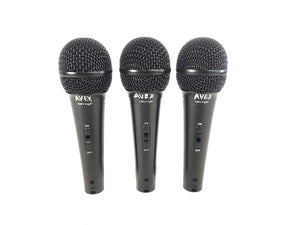 (3) Behringer XM1800S Wired Microphones w/ (3) Microphone Clips in Hard Carry Case