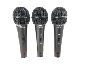 (3) Behringer XM1800S Wired Microphones w/ (3) Microphone Clips in Hard Carry Case