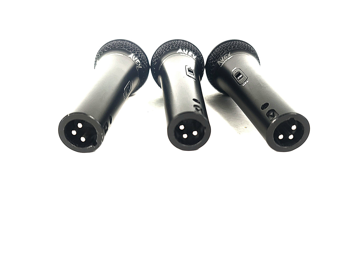(3) Behringer XM1800S Wired Microphones w/ (3) Microphone Clips in Hard Carry Case