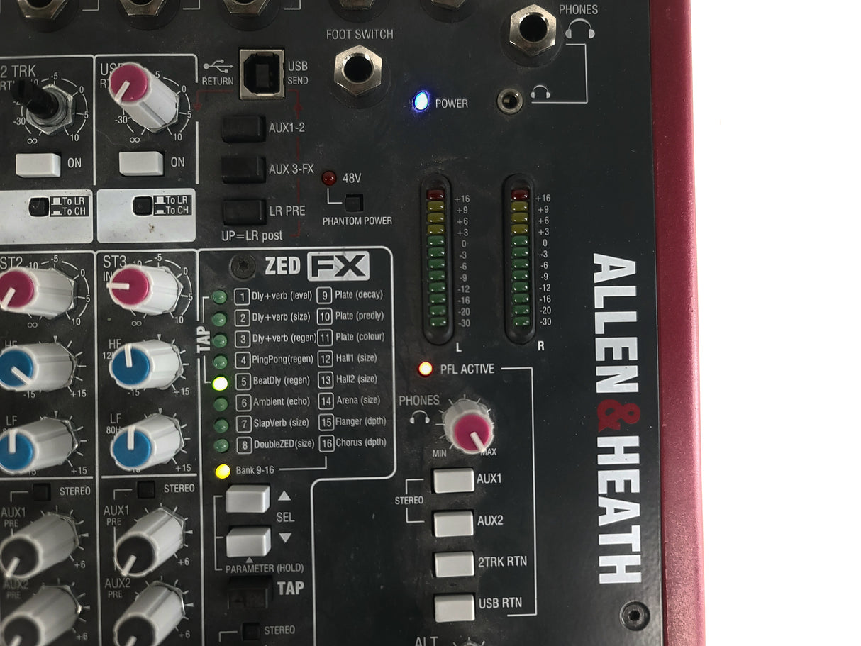 Allen & Heath ZED16FX 16-Channel Audio Mixer W/USB