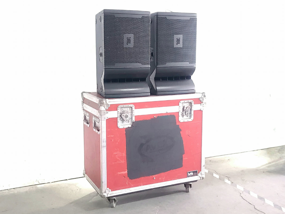 (2) JBL VRX932LA 12" Two-Way Line-Array System in LM Engineering Wheeled Road Case