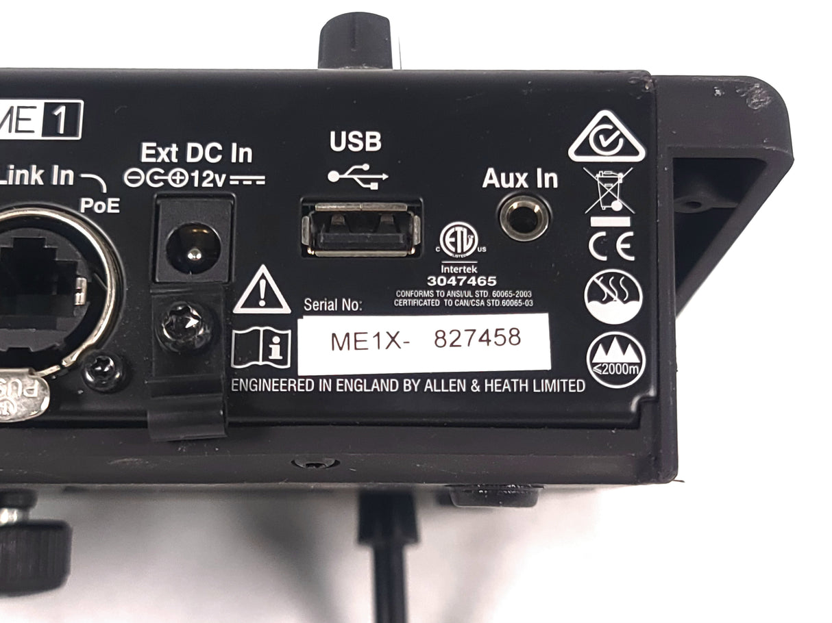 Allen & Heath ME1X Mixer w/ Mounting Bracket, Stand, & PSU Cable