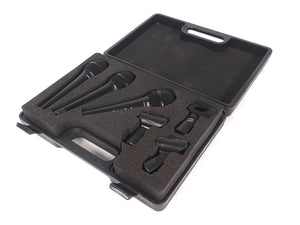 (3) Behringer XM1800S Wired Microphones w/ (3) Microphone Clips in Hard Carry Case