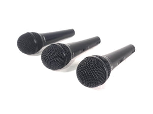 (3) Behringer XM1800S Wired Microphones w/ (3) Microphone Clips in Hard Carry Case