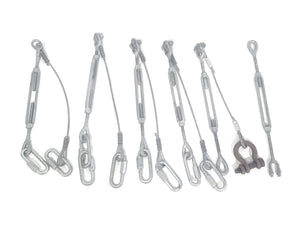 (5) Steel Turnbuckles w/ (4) Safety Cables, (7) Quick Links, Shackle