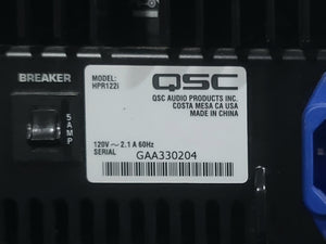 (2) QSC HPR122i 12" Two-Way Powered Speakers in Wheeled Road Case