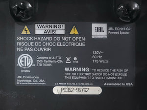 (2) JBL EON15-G2 15" 2-Way Passive Speaker