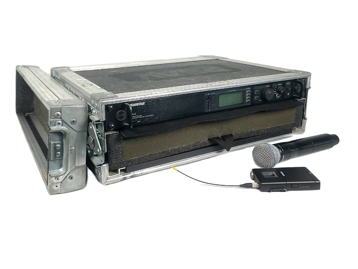 Shure UR4S Wireless Receiver Kit (H4: 518-578 MHz) w/ Beta 58A Microphone, Shure UR1 Bodypack w/ Microphone & (2) Antennas in Hard Carry Case