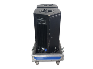 (2) QSC HPR122i 12" Two-Way Powered Speakers in Wheeled Road Case