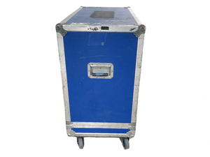 (2) QSC K12 Powered Speakers in Wheeled Road Case