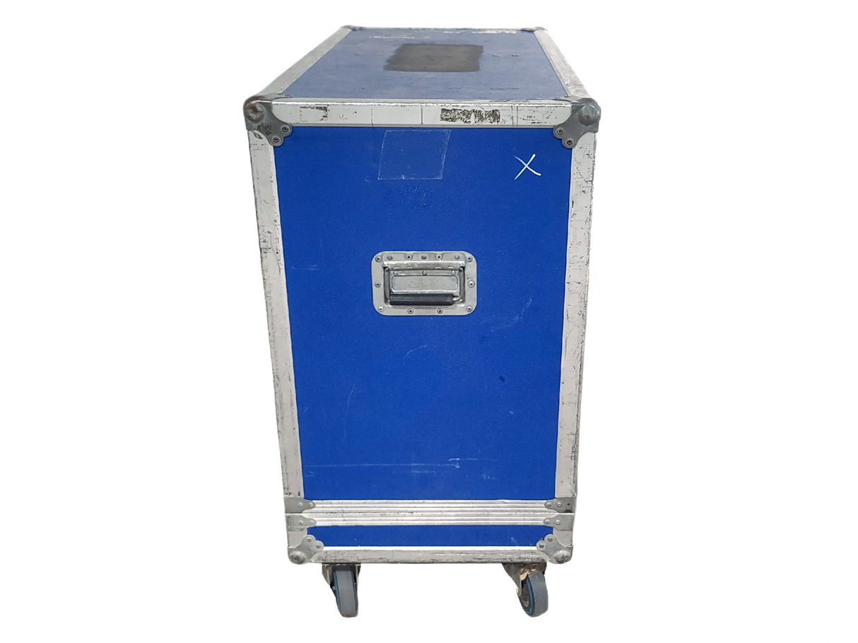 (2) QSC K12 Powered Speakers in Wheeled Road Case