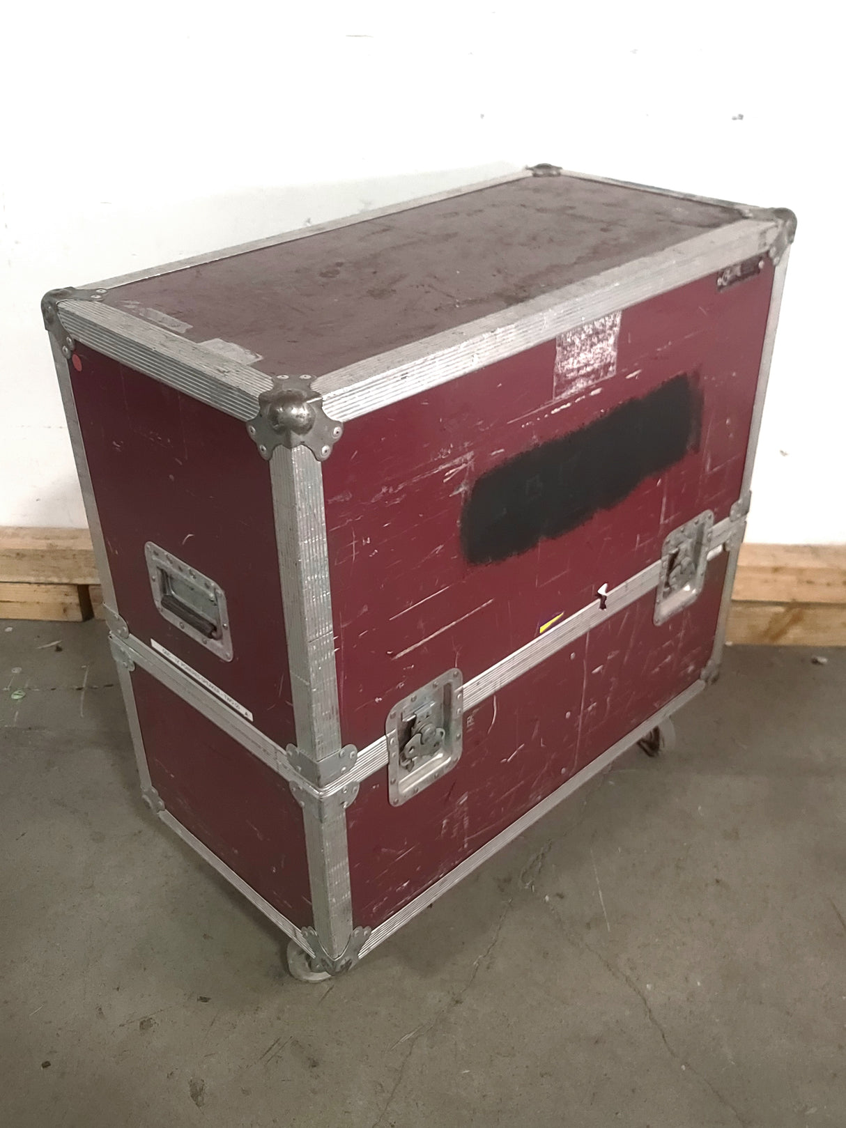 (2) QSC K12 Powered Speakers in Wheeled Road Case