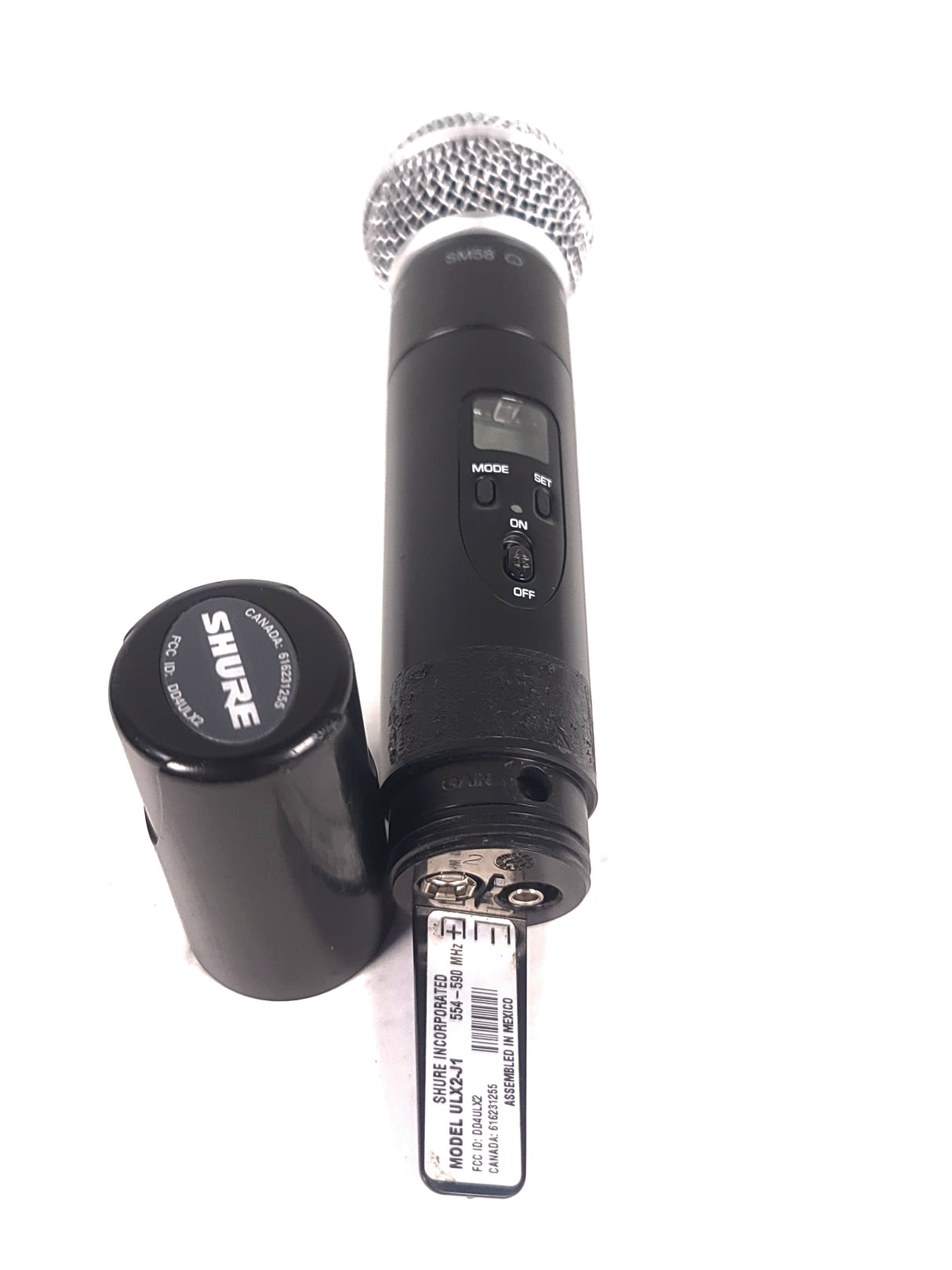 Shure ULXS4 Wireless Receiver Kit (J1: 554-590MHz) w/ Shure ULX2 Handheld Transmitter w/ SM58 Mic Capsule, ULX1 Belt Pack, (2) Antennas in Hard Carry Case