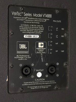 JBL VT4888 VerTec Series 3-Way Passive Line Array Speaker w/ Wheeled Dolly and Soft Cover