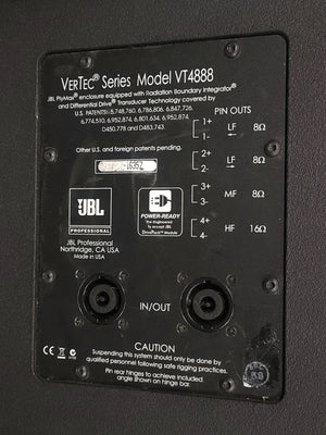 JBL VT4888 VerTec Series 3-Way Passive Line Array Speaker w/ Wheeled Dolly and Soft Cover