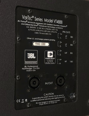 JBL VT4888 VerTec Series 3-Way Passive Line Array Speaker w/ Wheeled Dolly and Soft Cover