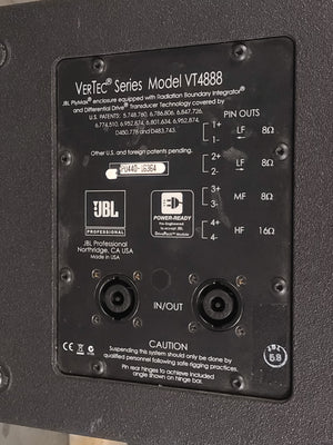 JBL VT4888 VerTec Series 3-Way Passive Line Array Speaker w/ Wheeled Dolly and Soft Cover