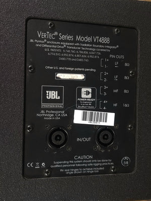 JBL VT4888 VerTec Series 3-Way Passive Line Array Speaker w/ Wheeled Dolly and Soft Cover