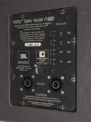 JBL VT4888 VerTec Series 3-Way Passive Line Array Speaker w/ Wheeled Dolly and Soft Cover