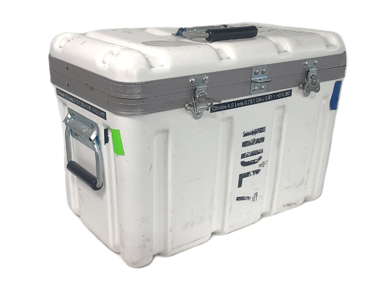 Christie 118-100110-XX ILS 3-Chip DLP Fixed Projector Lens, 0.73:1 SX+/ 0.67:1 HD 0.95" In Hard Carry Case