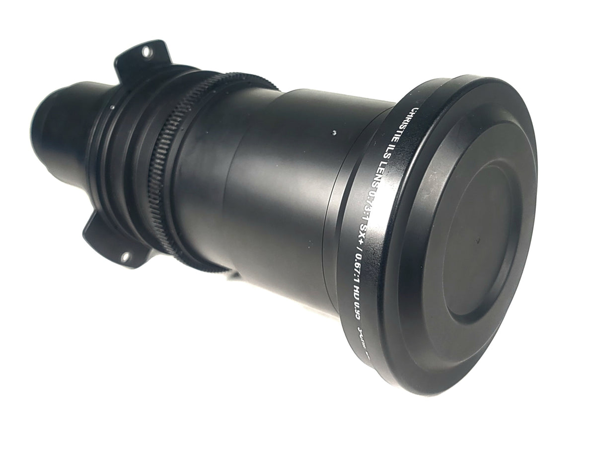 Christie 118-100110-XX ILS 3-Chip DLP Fixed Projector Lens, 0.73:1 SX+/ 0.67:1 HD 0.95" In Hard Carry Case