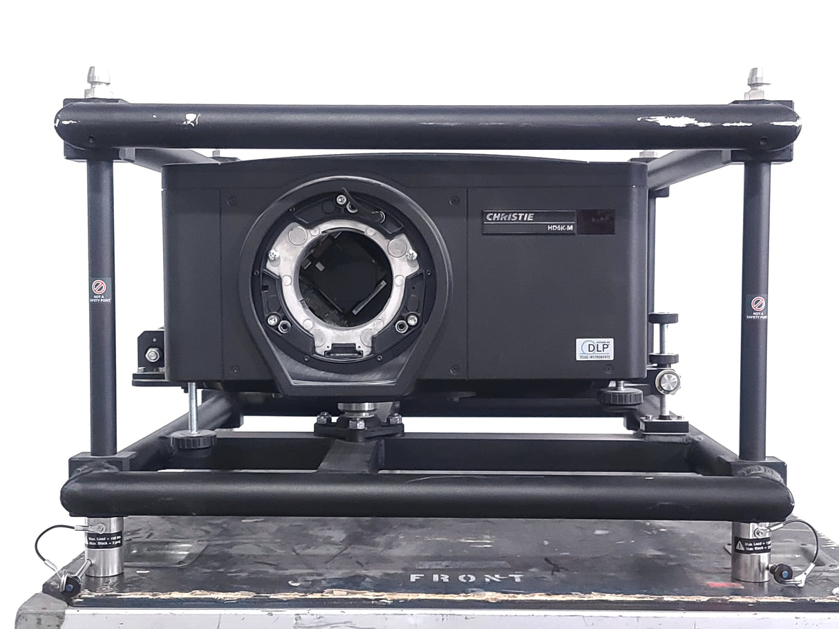 Christie HD6K-M 6,600 Lumens 1080P HD Conference Room Projector (Lamp Hours 1248 & 1248) [NO LENSES] in Wheeled Road Case