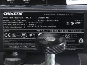 Christie HD6K-M 6,600 Lumens 1080P HD Conference Room Projector (Lamp Hours 1248 & 1248) [NO LENSES] in Wheeled Road Case