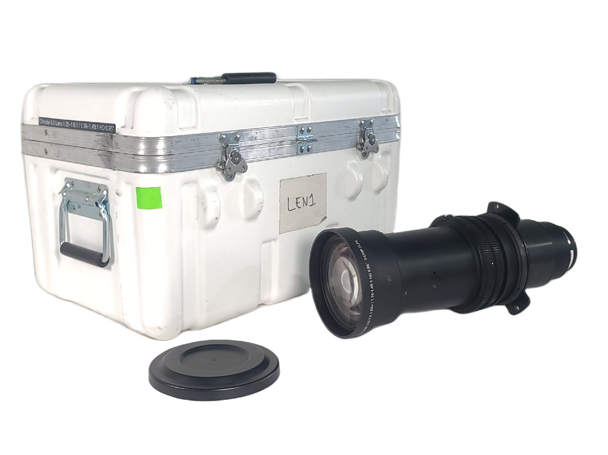 Christie 118-100111-XX ILS 3-Chip DLP Projector Lens, 1.25-1.6:1 SX+/ 1.16-1.49:1 HD 0.95" In Hard Carry Case