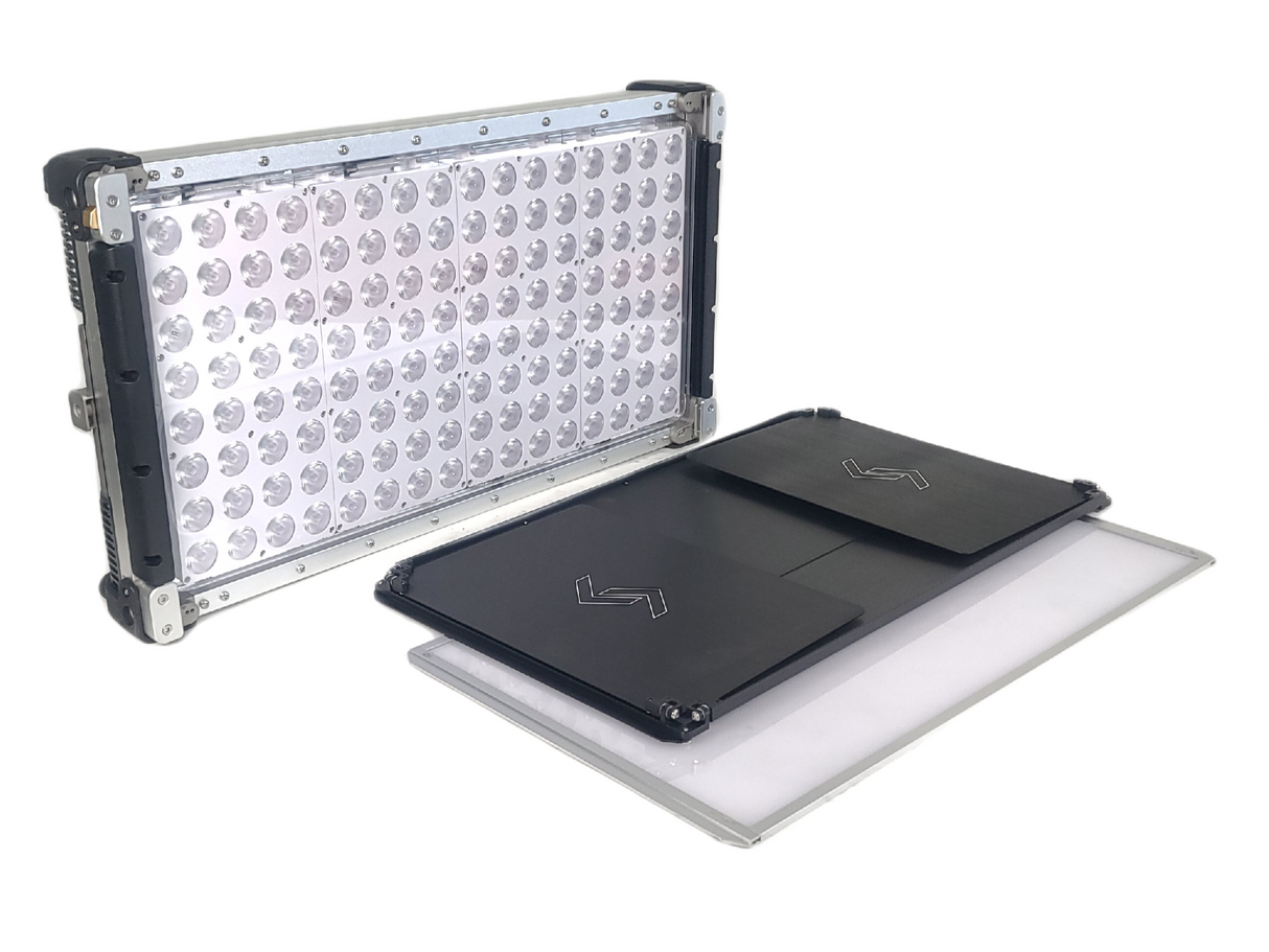 Cream Source Vortex8 2x1 RGBW 650W LED Light w/ Mount, Diffuser, Jumper Cable & Barn Doors