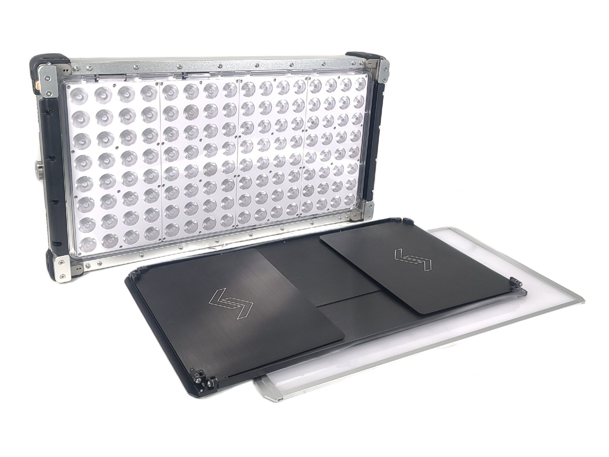 Cream Source Vortex8 2x1 RGBW 650W LED Light w/ Mount, Diffuser, Jumper Cable & Barn Doors