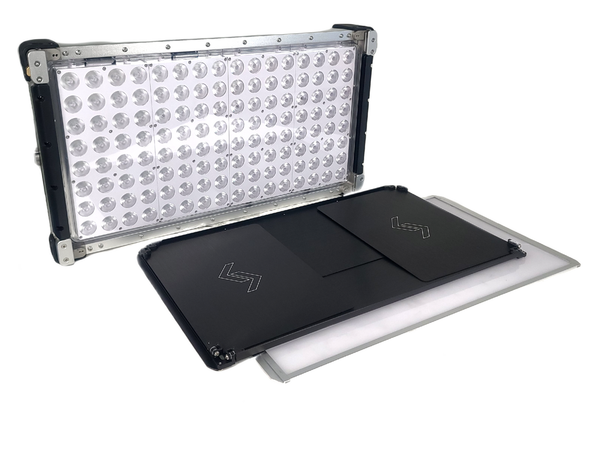 Cream Source Vortex8 2x1 RGBW 650W LED Light w/ Mount, Diffuser, Jumper Cable & Barn Doors