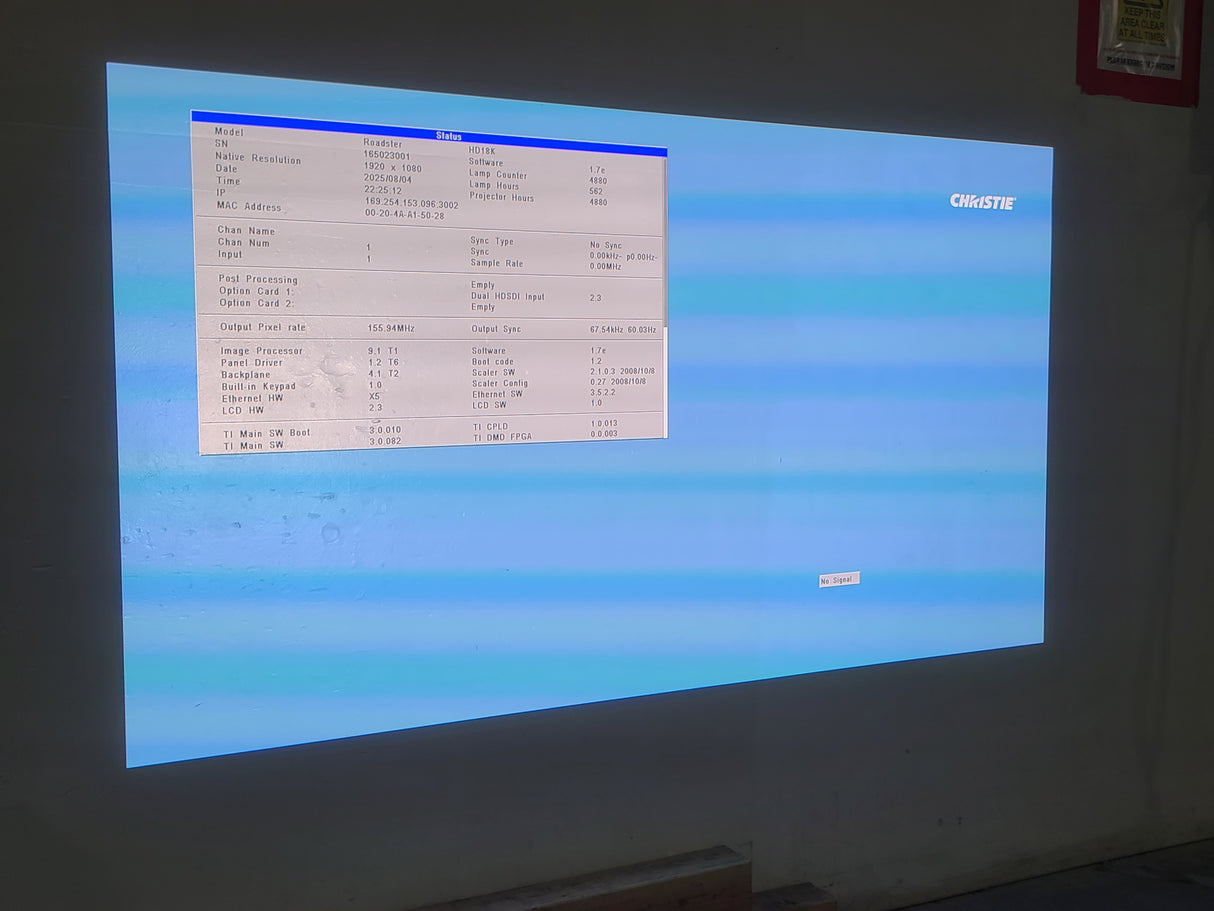 Christie Roadster HD18K 1080 HD 18000 Lumens 3-Chip DLP Digital Projector (Lamp Hours 562) in Wheeled Road Case (NO LENS)