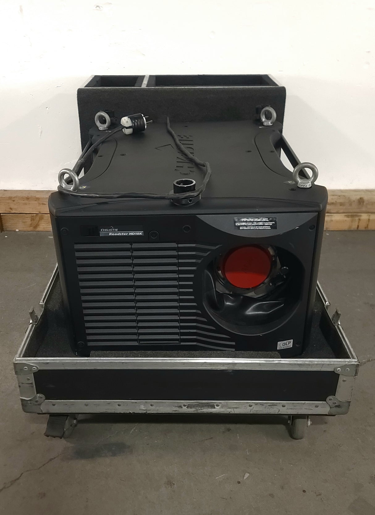 Christie Roadster HD18K 1080 HD 18000 Lumens 3-Chip DLP Digital Projector (Lamp Hours 600) in Wheeled Road Case (NO LENS)