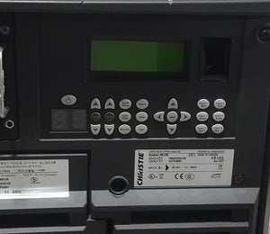 Christie Roadster HD12K 1080 HD 12000 Lumens 3-Chip DLP Digital Projector (Lamp Hours 686) w/ (2) Mounting Brackets, Remote and PSU Cable in Wheeled Road Case