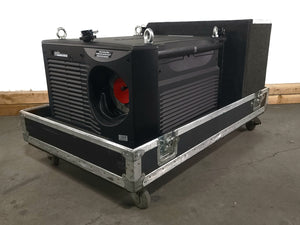 Christie Roadster HD12K 1080 HD 12000 Lumens 3-Chip DLP Digital Projector (Lamp Hours 686) w/ (2) Mounting Brackets, Remote and PSU Cable in Wheeled Road Case