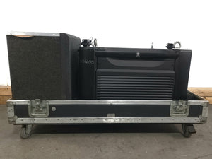 Christie Roadster HD12K 1080 HD 12000 Lumens 3-Chip DLP Digital Projector (Lamp Hours 686) w/ (2) Mounting Brackets, Remote and PSU Cable in Wheeled Road Case