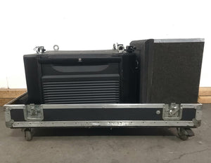 Christie Roadster HD12K 1080 HD 12000 Lumens 3-Chip DLP Digital Projector (Lamp Hours 686) w/ (2) Mounting Brackets, Remote and PSU Cable in Wheeled Road Case