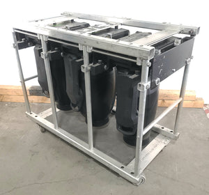 (3) Martin Viper Wash DX Moving Head Lights w/ Accessories in Steel Road Cage