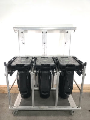 (3) Martin Viper Wash DX Moving Head Lights w/ Accessories in Steel Road Cage