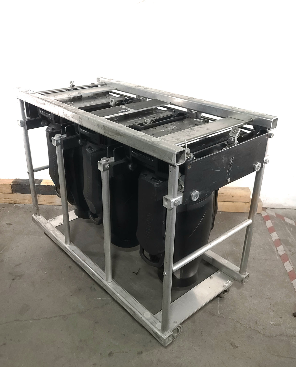 (3) Martin Viper Wash DX Moving Head Lights w/ Accessories in Steel Road Cage