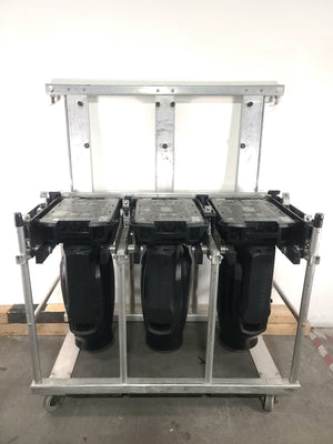 (3) Martin Viper Wash DX Moving Head Lights w/ Accessories in Steel Road Cage