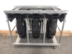 (3) Martin Viper Wash DX Moving Head Lights w/ Accessories in Steel Road Cage
