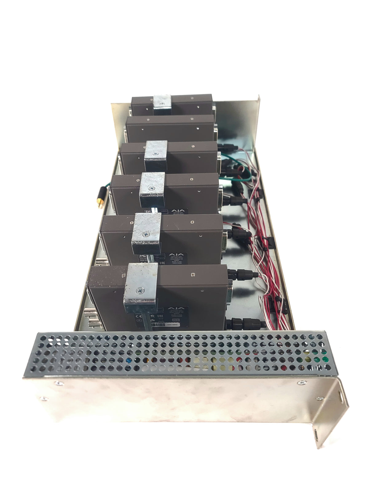 (6) AJA ROI-DVI Converters in Custom Power Rack Unit
