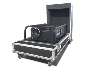 Panasonic PT-DZ12000U 12,000 Lumens WUXGA 3-Chip DLP Projector (Lamp Hours 1: 573, 2: 540, 3: 573, 4: 570) [NO LENS] in Wheeled Road Case